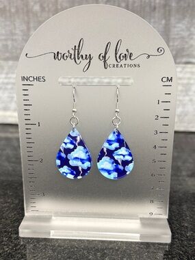 Storm Cloud earrings stainless steel and acrylic new handmade